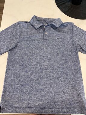 Vineyard Vines Boys' Blue Heather Polo Shirt